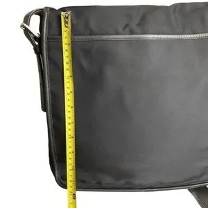 Coach 5019 Vintage Black Nylon Leather Messenger Business Bag