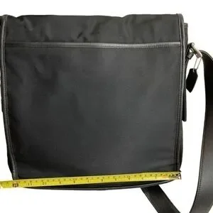 Coach 5019 Vintage Black Nylon Leather Messenger Business Bag