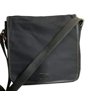Coach 5019 vintage black nylon leather messenger business bag