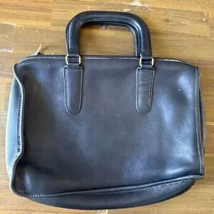Coach Black Leather Satchel Briefcase