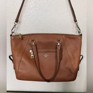 Coach Camel Tan Brown Leather Satchel Shoulder Bag Purse