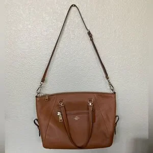 Coach Camel Tan Brown Leather Satchel Shoulder Bag Purse