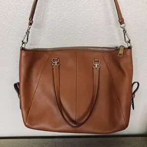 Coach Camel Tan Brown Leather Satchel Shoulder Bag Purse