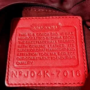 Coach Canvas Suede Signature C Red Crossbody Shoulder Bag