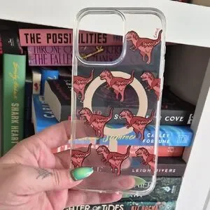 Coach Dino Rex Sparkle Dinosaur Pattern Clear Iphone 15 Pro Max Case
