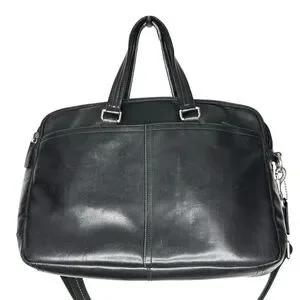 Coach F70926 Bleecker Legacy Black Pebbled Leather Slim Brief Bag With Strap