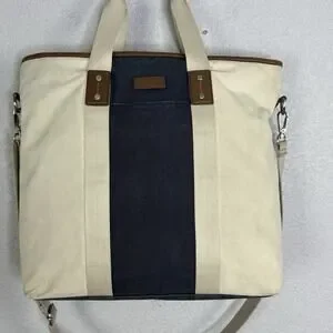 Coach Heritage Web Tote Shoulder Bag Canvas & Leather 16 X 16