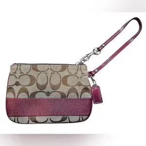 Coach Signature Crossgrain Wristlet New With Out Tags