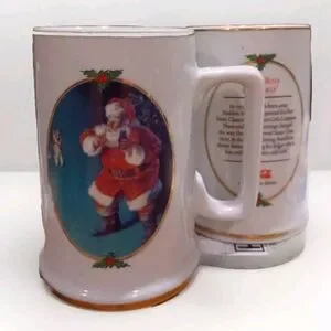 Coca Cola Vintage Collector's Edition Christmas Set Of 2 1996 Coffee Cup Mugs