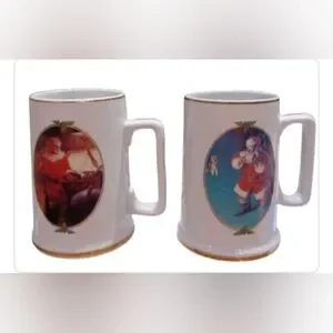 Coca Cola Vintage Collector's Edition Christmas Set Of 2 1996 Coffee Cup Mugs