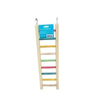 Cockatiel Tan Red Yellow Green Wood Ladder Size M