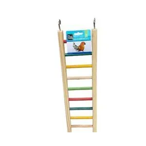 Cockatiel Tan Red Yellow Green Wood Ladder Size M