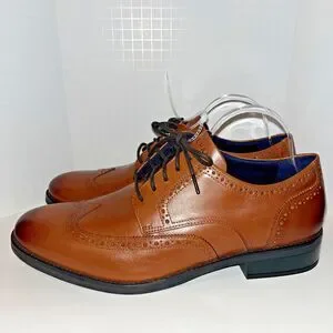 Cole Haan Grand+ Men's 12 Oxford Shoes British Tan Brown Dress Wingtip C37330