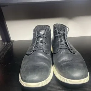 Cole Haan Grand Tour Mens Leather Casual Chukka Boots Size 10.5 M Black C31366