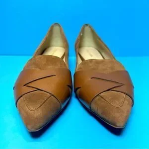 Cole Haan Womens Camila Point Skimmer Suede Leather Brown Flats 6B