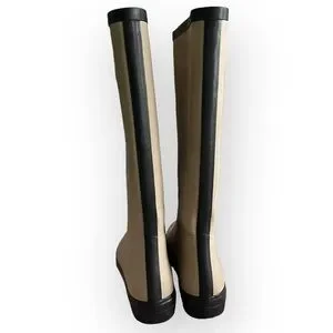 Cole Haan X Nike Air Womens Rubber Tall Rain Boots Beige Neutral Classic Size 10