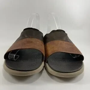 Cole Haan Zero Grand Leather Slides Mens Size 11 Brown Two Tone Leather Sandals