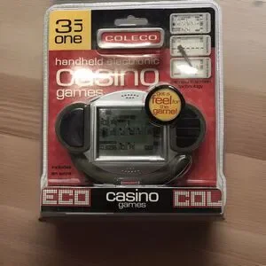 Coleco Casino Games 3 In One Handheld Texas Hold'em High Blackjack 5 Card Draw