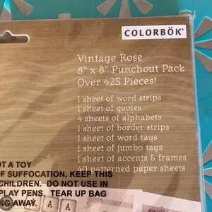 Colorbok Punch Out Pack Vintage Rose 8x8 Scrapbook Kit