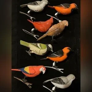 Colorful Bird Figurine Set for Pets