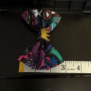 Colorful Bow Tie With Gold Crown Accent
