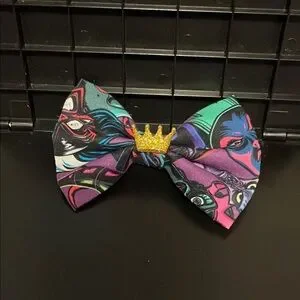 Colorful Bow Tie with Gold Crown Accent