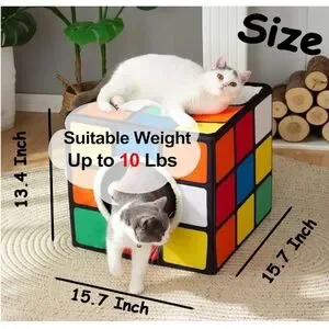 Colorful Cube Cat Bed