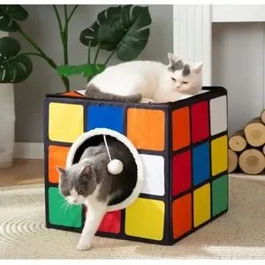 Colorful Cube Cat Bed