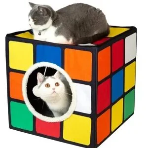 Colorful Cube Cat Bed Colorful Cube Cat Bed