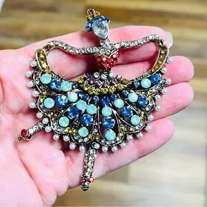 Colorful Rhinestone Brooch