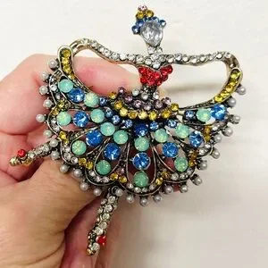 Colorful Rhinestone Brooch