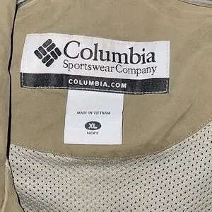 Columbia Windbreaker Jacket Full Zip Lightweight Coat Khaki XL