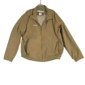 Columbia Windbreaker Jacket Full Zip Lightweight Coat Khaki XL