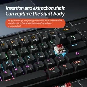 Compact 61-Key RGB USB Mechanical Keyboard With Red Switches