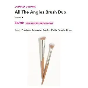COMPLEX CULTURE “All The Angles” Makeup Brush Duo BRAND NEW IN BOX