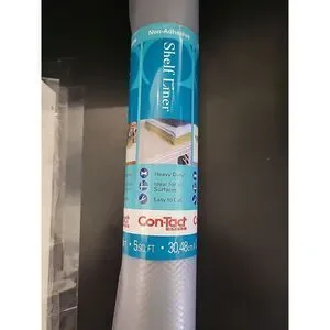 Con-Tact 12 In. X 5 Ft. Clear Non-Adhesive Shelf Liner 05F-C5T10-01 Con-Tact
