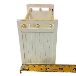 Concord Miniatures Baby Crib Yellow White Vintage 70s Wood Cottage Farmhouse