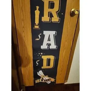 Congratulations Graduation Scroll Pennant 72" & Banner Black Gold White 58x64"