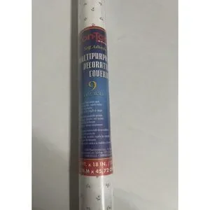 Contact Brand Self-Adhesive Vinyl Shelf Liner 2002 White Rosebud 9E9300 9'x18"