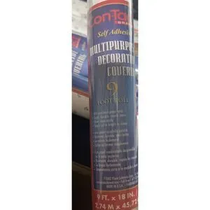 Contact Brand Self-Adhesive Vinyl Shelf Liner 2002 White Rosebud 9E9300 9'x18"