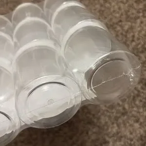 Container Packaging Plastic Jar 6oz Clear Empty Containers W Lids 12 Count NEW