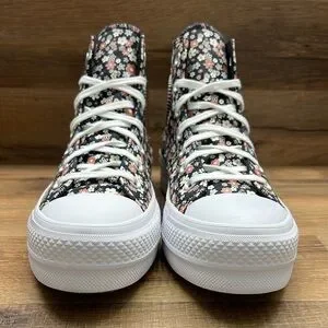 Converse Women's Floral High-Top Sneakers - Black And White