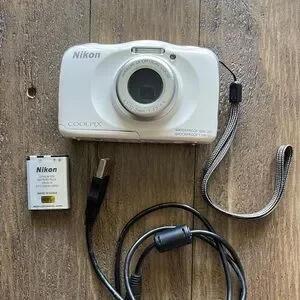 COOLPIX S33 Waterproof Digital Camera Preowned with Accessories