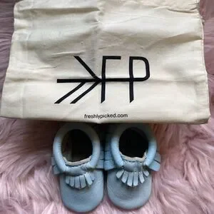 COPY - *NWT* Freshly Picked Baby Blue Moccasins Size 0