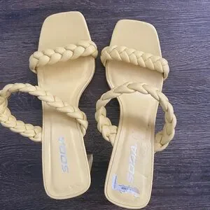 COPY - SODA Block Heel Braided Band Sandal
