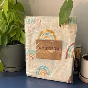 Cost Plus World Market Muted Rainbow Shower Curtain