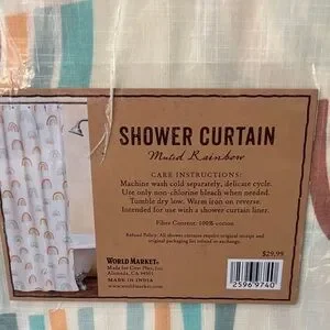 Cost Plus World Market Muted Rainbow Shower Curtain