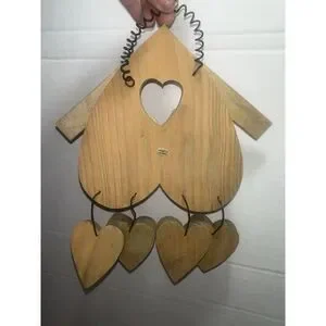 Cottage Core Red Bird HOME Hanging Wooden Sign