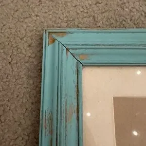 Cottage Rustic Sea Green With Gold Hand Painted Picture Frame Set Of 2