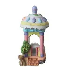 Cottontale Cottages Porcelain Easter Gazebo Figurine 4.5" Spring Decor Vtg 1996